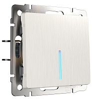 Выключатель с подсветкой без рамки Werkel 1-кл. перламутр рифленый картинка